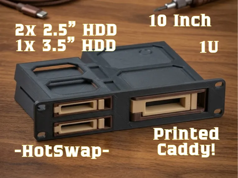 10" Rack 1U 1x 3.5" + 2x 2.5" HP Gen8/9 HDD Module