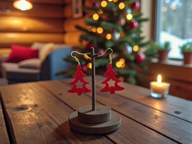 Simple star Christmas tree earrings