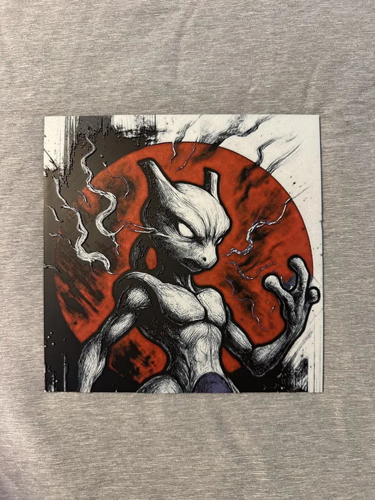 Mewtwo 2-piece Hueforge - Free 3D Print Model - MakerWorld