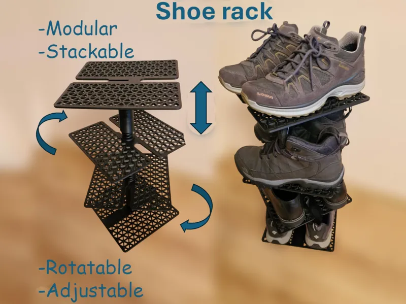Shoe rack with adjustable height