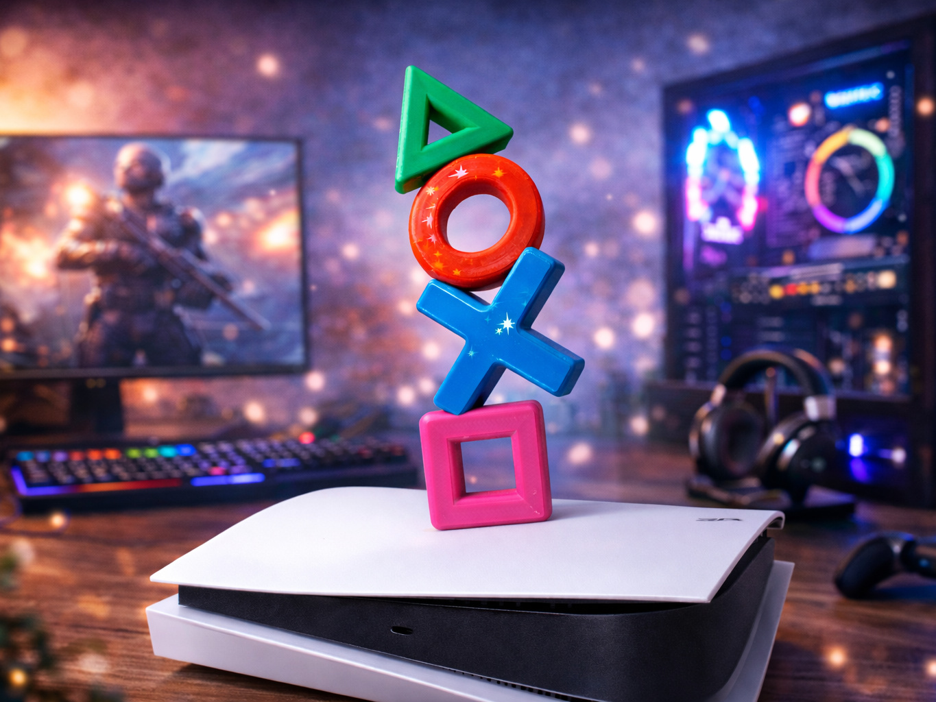 PlayStation Icon Sculpture - Iconic Gaming Totem