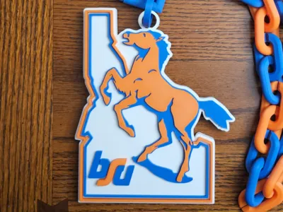 Retro BSU Broncos Oversized Pendant Boise State 