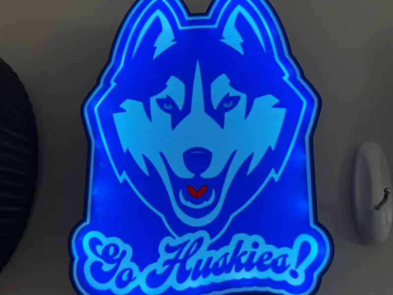 Go Huskies! UConn – Inspired Light Box LED Decor