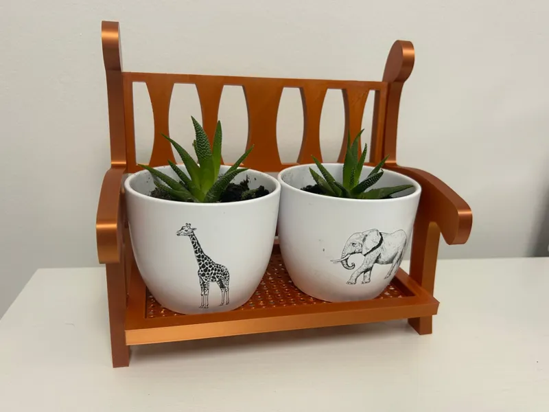 Modern Mini Decor Bench Planter Stand – Succulent 