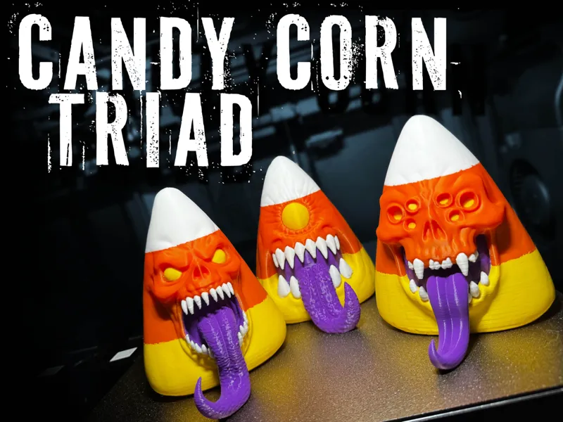 Candy Corn Monsters - Halloween Triad
