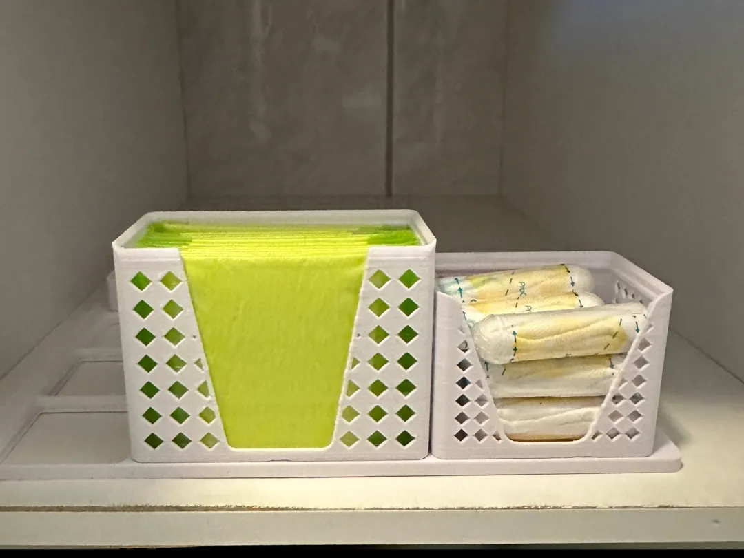 Bacs Gridfinity pour tampons et protections hygiéniques