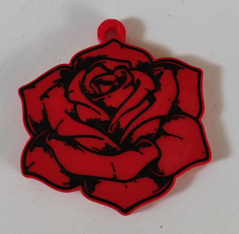 Red Rose Keychain