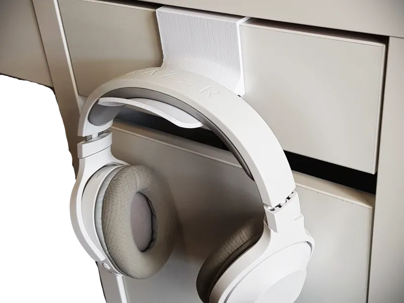 Headphone Stand/Hanger - Drawer or Door Mounted
