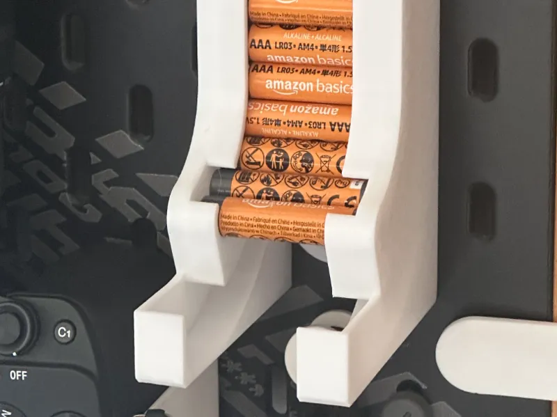 AAA & AA Battery Holder for IKEA Skadis Pegboard