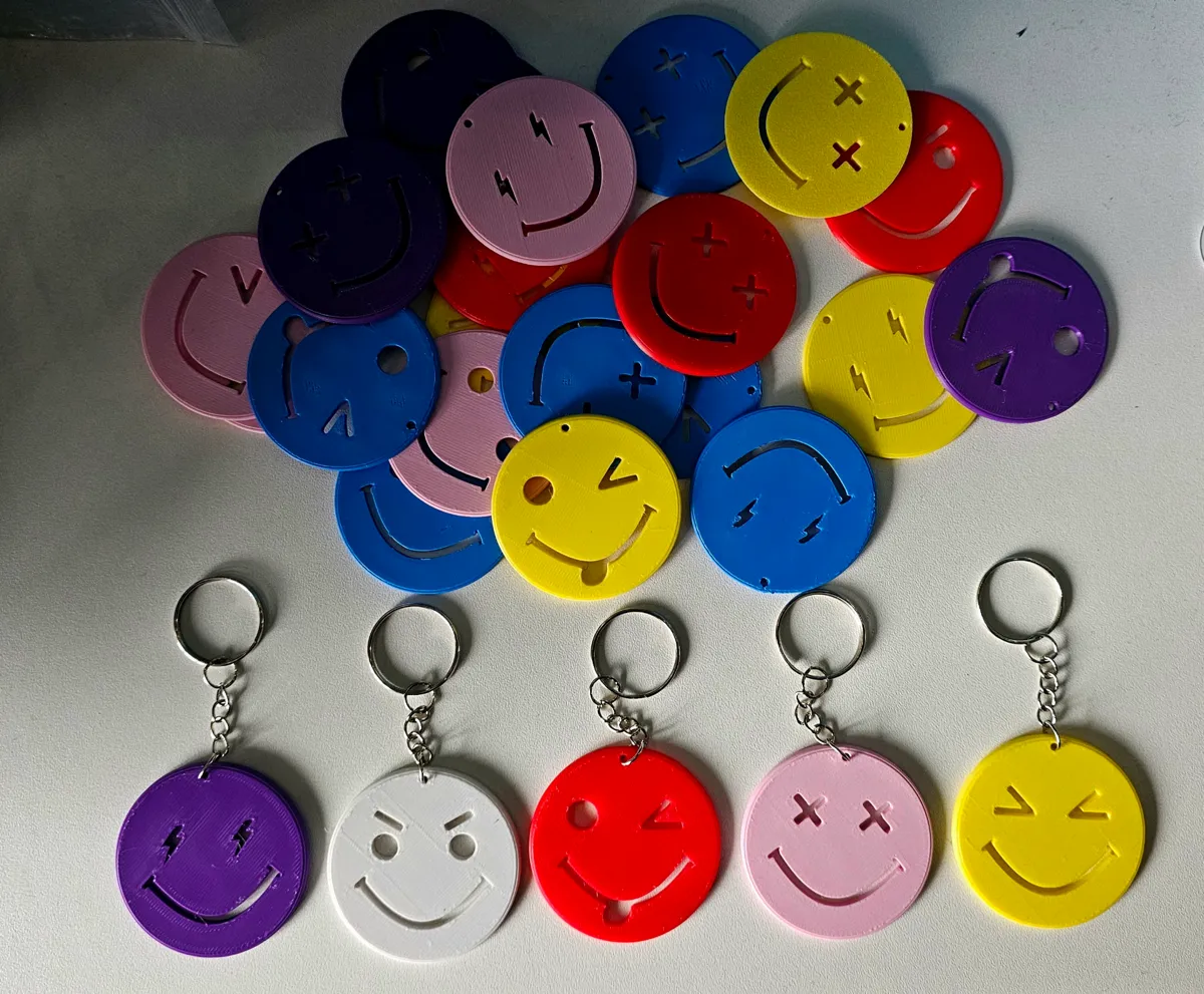 Porte-clés smiley souriant