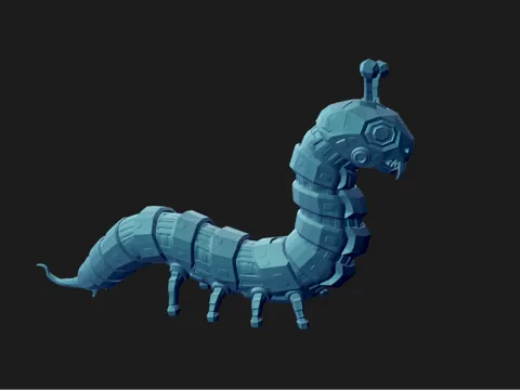 Low poly mechanical worm