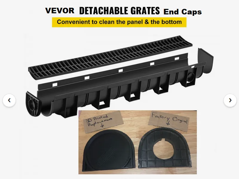 VEVOR Brand Channel Drain "END CAPS" (100x100mm)