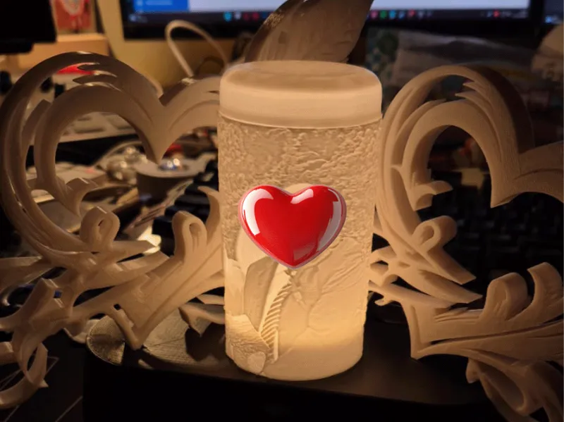 Lithopane Sockel mit Herz 