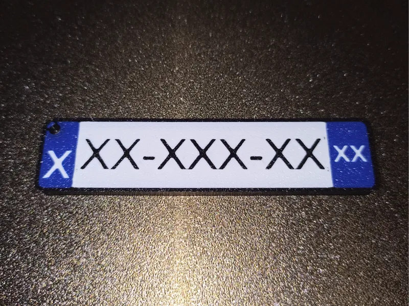 Blank European registration keychain