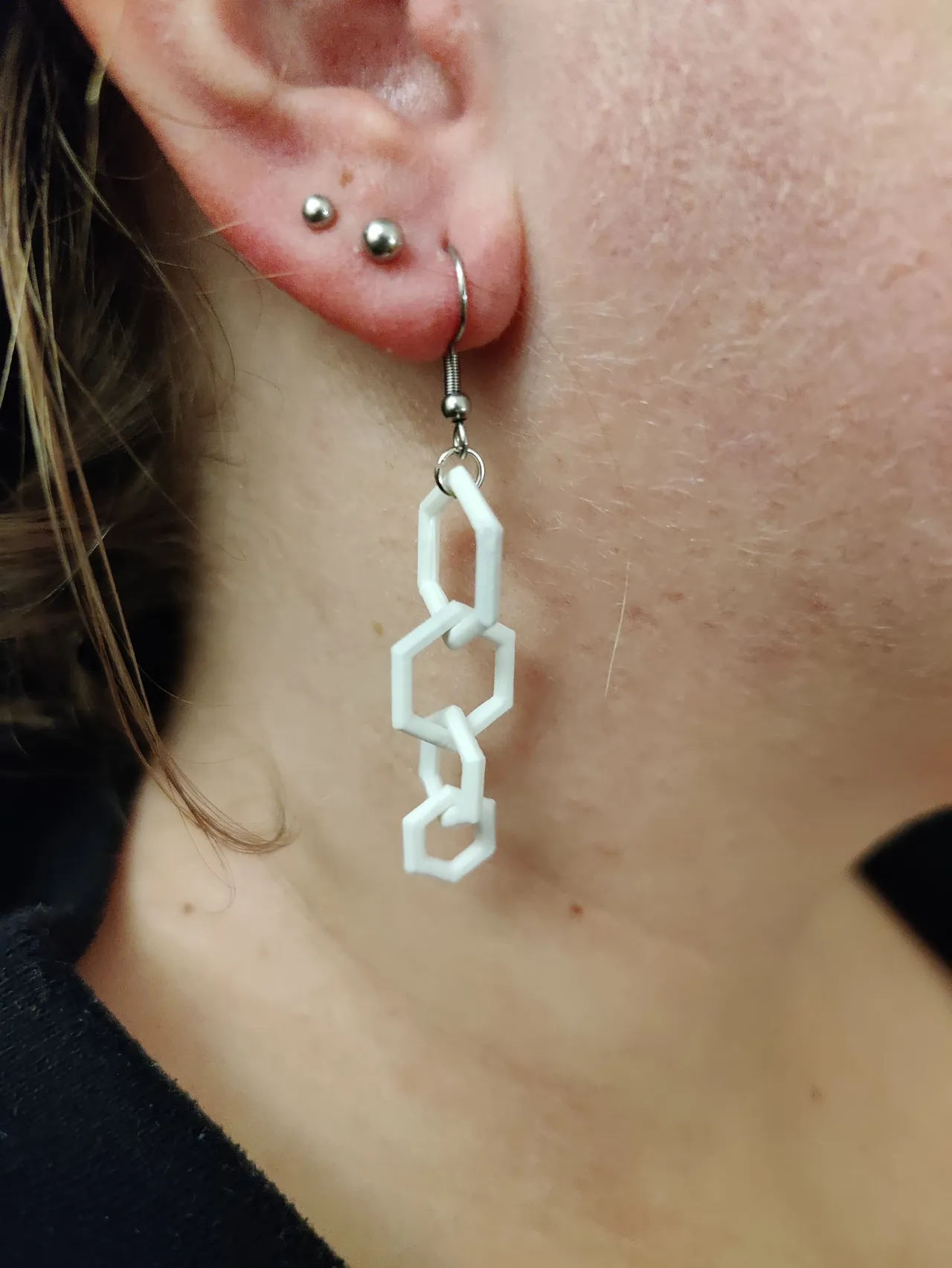 Interlocking Hexagon Earrings view 2