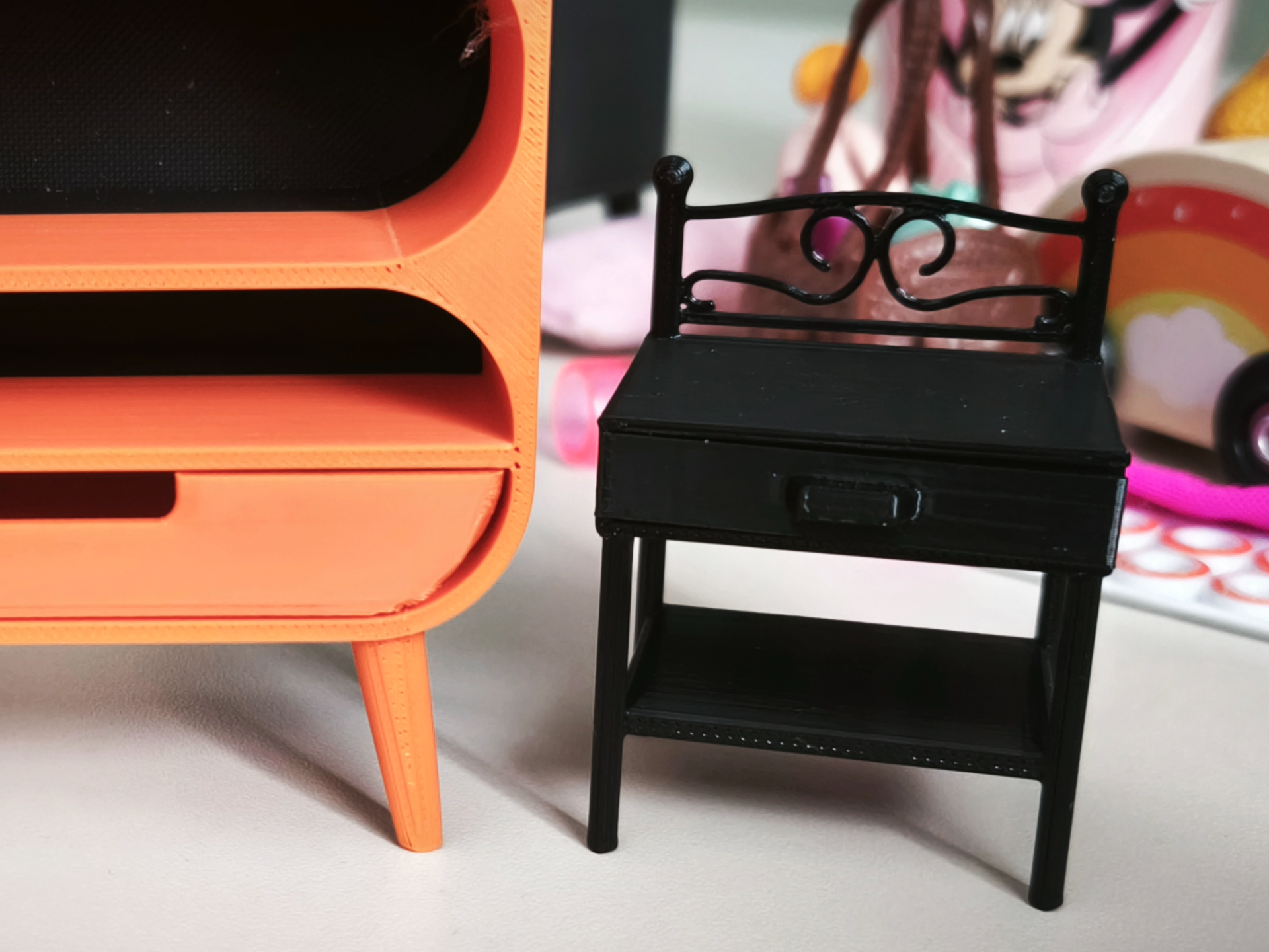 Miniature dollhouse nightstand
