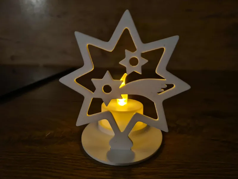 Chrismas tea candle holder star
