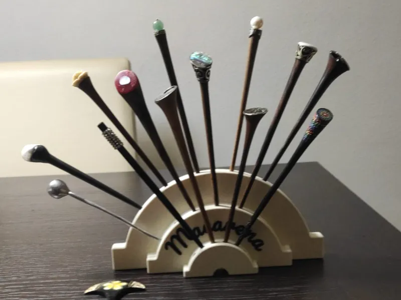 Stand Soporte Agujas Palillos Pelo Oriental