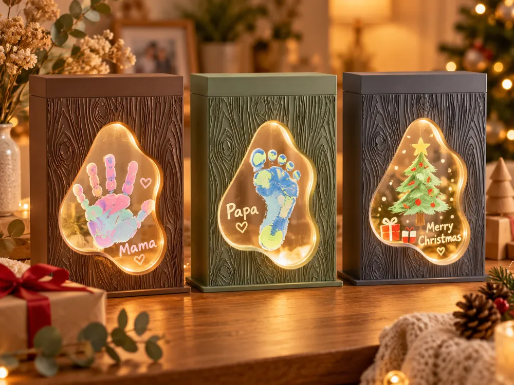 Memory Lightbox – Handprint & Footprint Gift - Free 3D Print Model ...