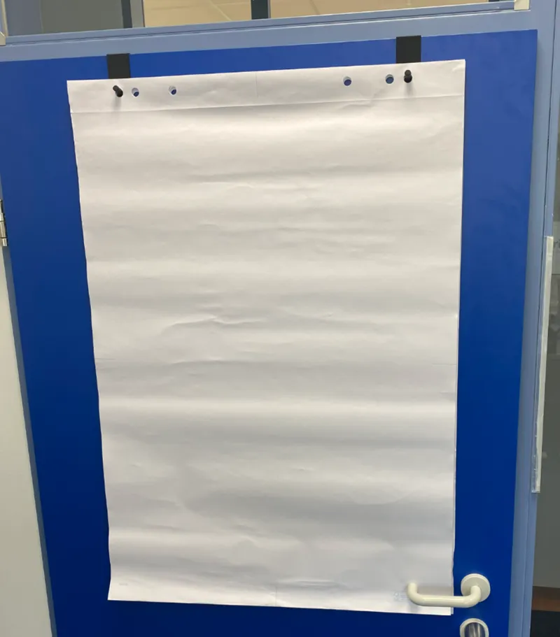 Flipchart holder for door