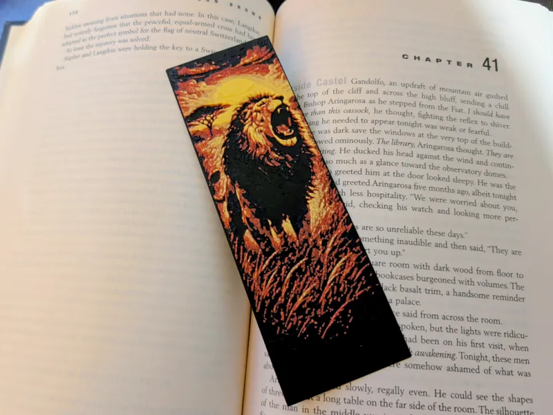 Sunset Lion Hueforge Bookmark
