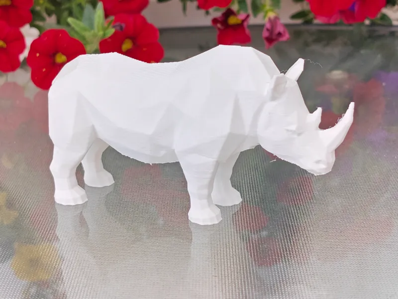 Geometric Low Poly Rhino Figurine