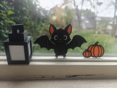halloween bat and pumpkin decoration