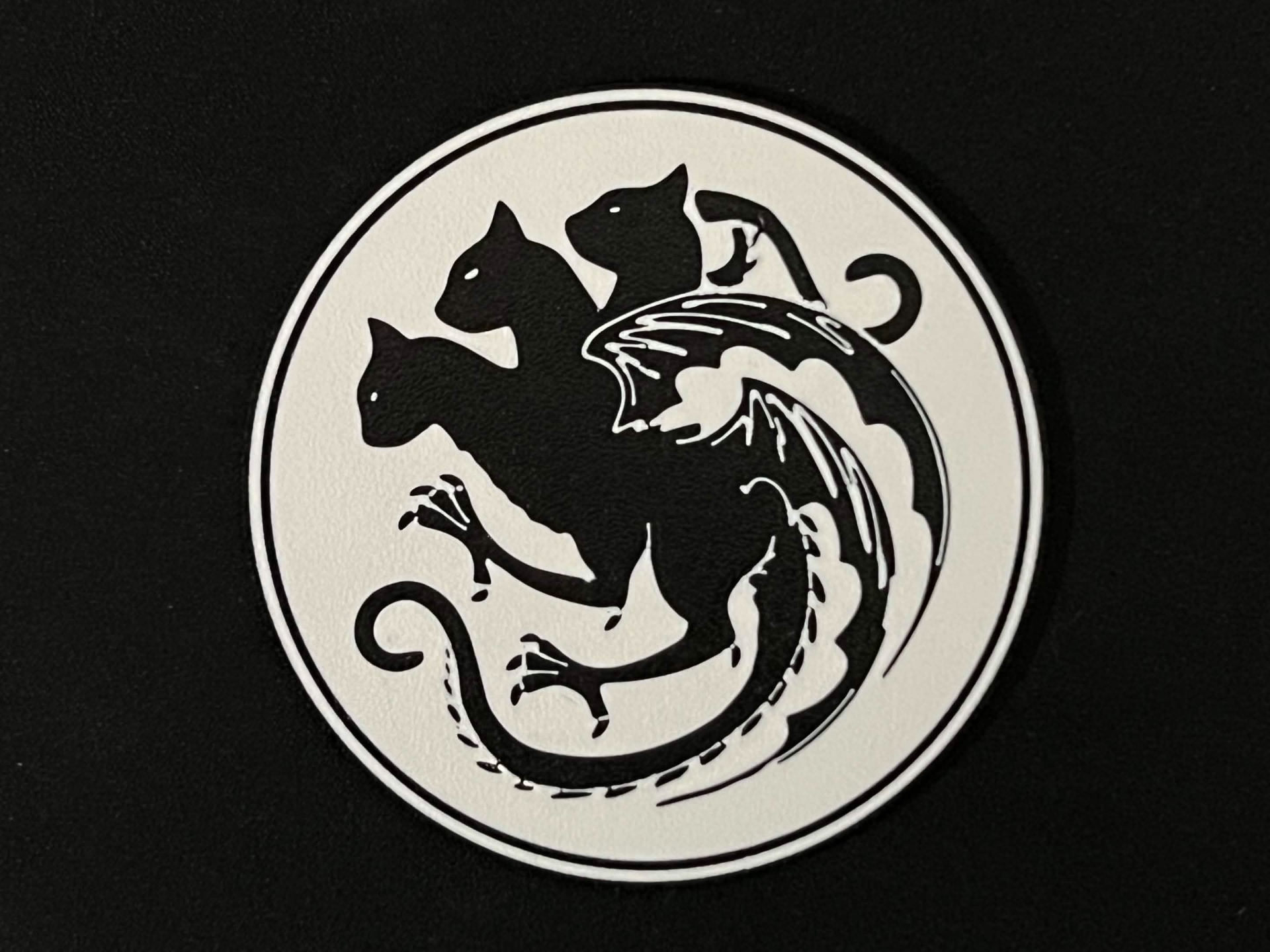 Cat Coaster / Three headed Cat Dragon