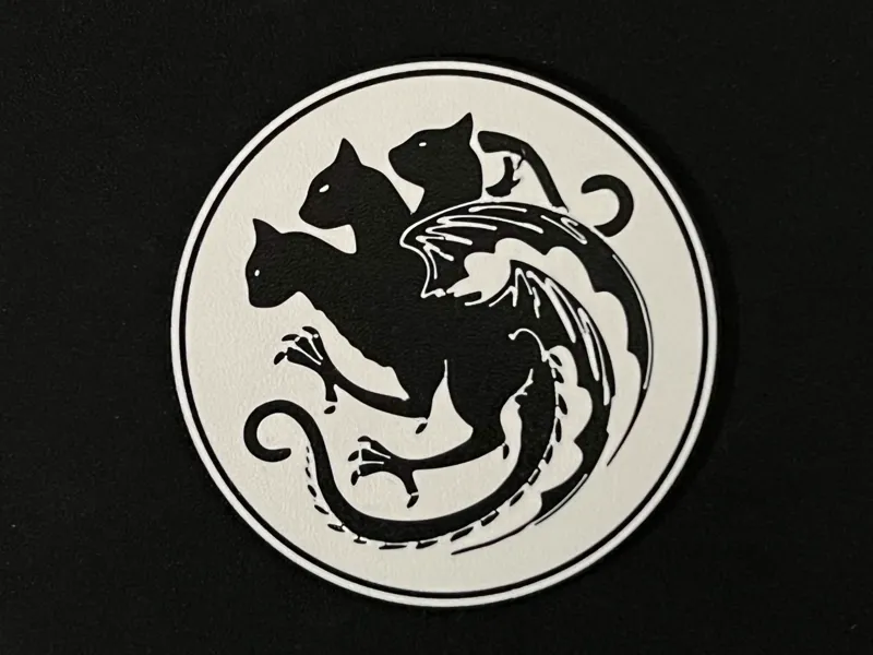 Cat Coaster / Three headed Cat Dragon