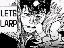 Ryu LETS LARP manga pannel meme