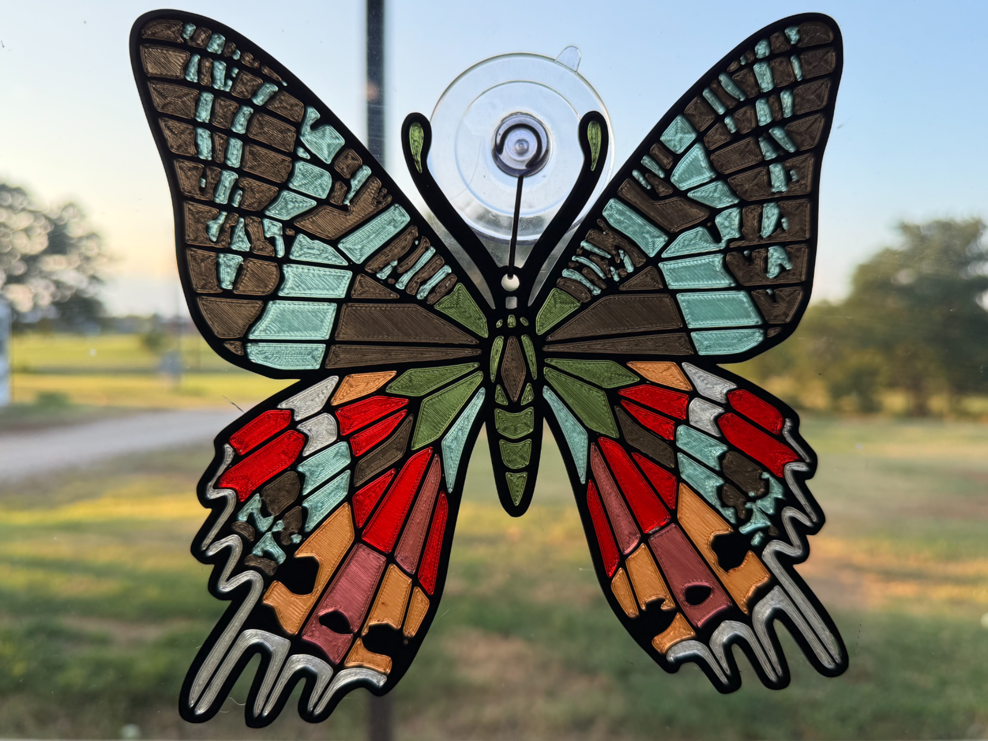 Madagascar Sunset Moth Suncatcher — Stained-Glass