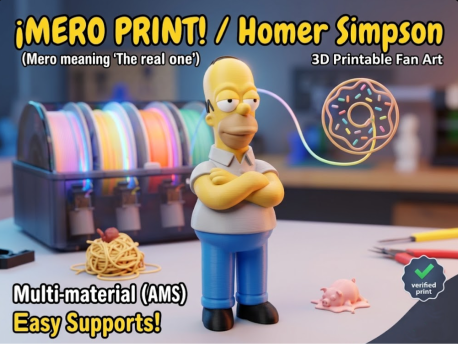 Homer Simpson "Mero Print" - Multi-material (AMS)