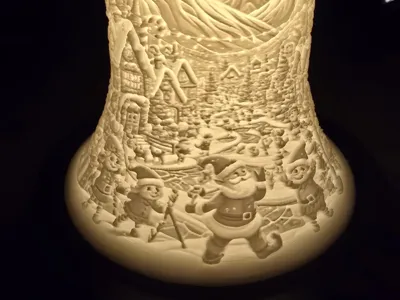 Lithophane Bell Gnome Town, where the gnomes live