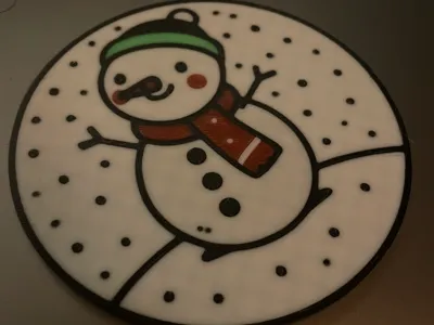 Cheerful Snowman Christmas Coaster