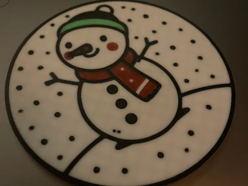Cheerful Snowman Christmas Coaster