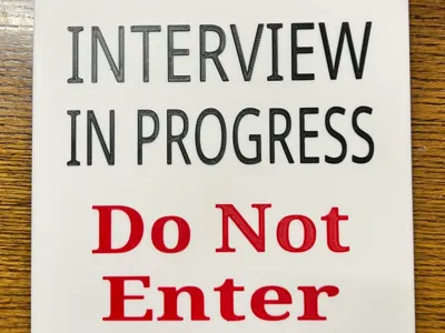 Magnetic Interview In Progress Sign