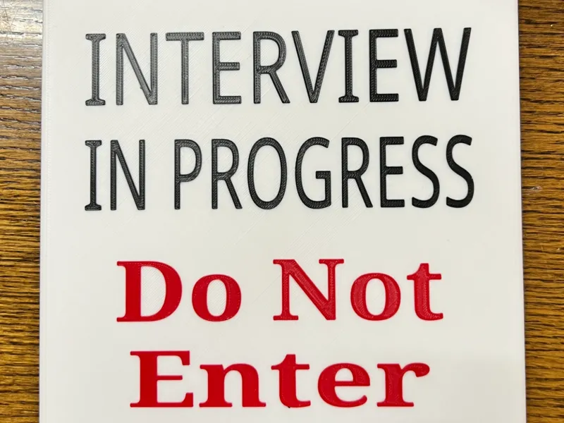 Magnetic Interview In Progress Sign