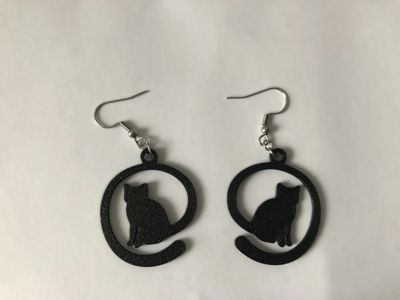Black cat earrings, 0.4 mm nozzle view 3