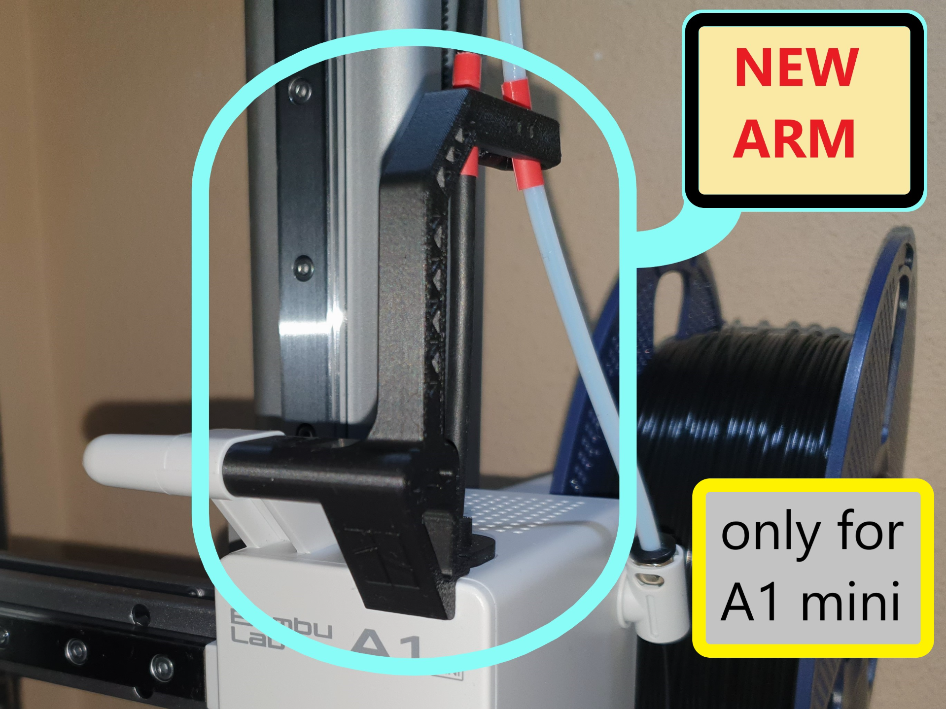 Protective arm for cable and PTFE tube-without AMS