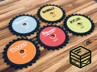 Saw Blade Coaster and Holder Set 