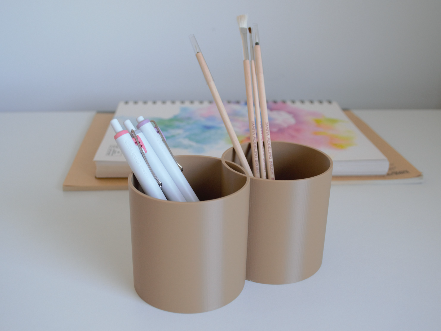 Minimal Dual Desk Organizer Cup
