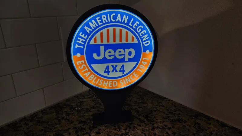 Jeep American Legend Light Box (Shop Art)