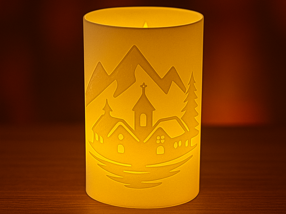 Lichtzylinder Glow Lantern Winterdorf Frostpeak