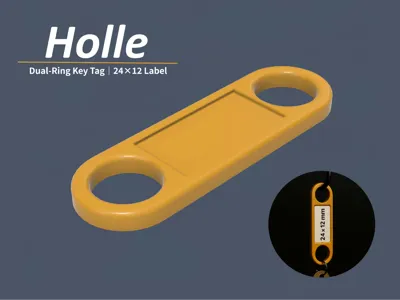 Dual-Ring Key Tag｜24×12 Label Slot  鑰匙圈｜24×12 標籤