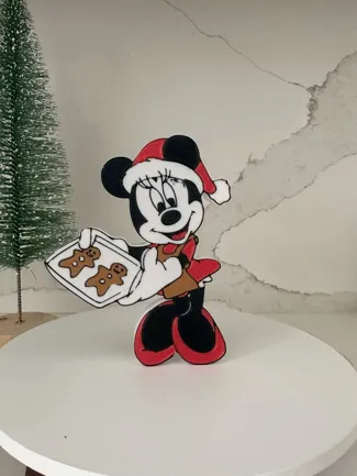 Christmas Minnie baking gingerbread cookies