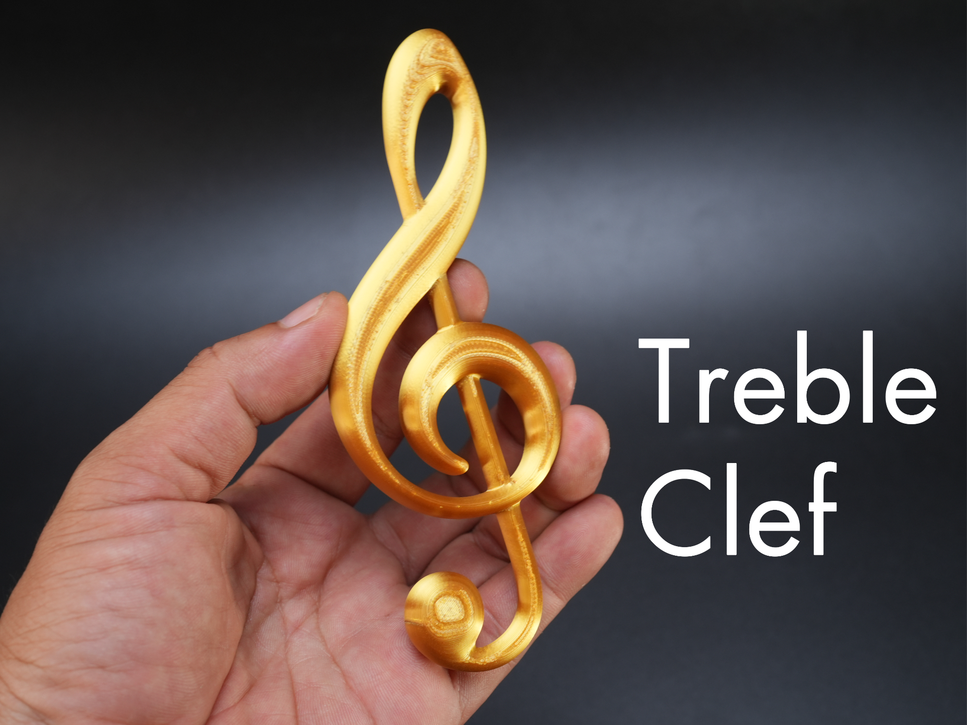 Elegant 3D Treble Clef Sculpture