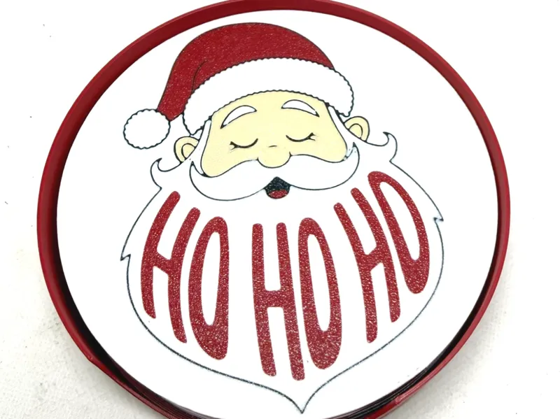 Santa Ho Ho Ho Coasters and holder