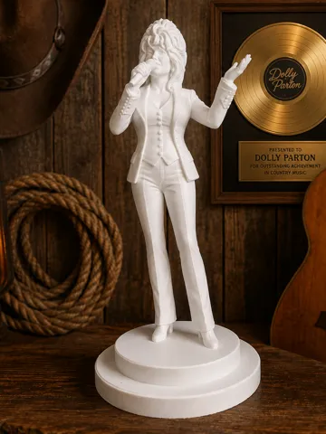 Figura decorativa: Dolly Parton with microphone memorial — vista de referencia 2