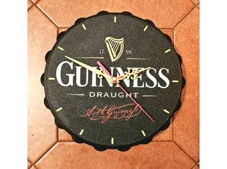 Guinness bottle cap shape wall clock