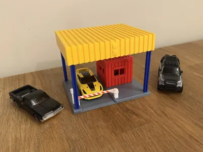 Toll station or border checkpoint 1/64 car diorama